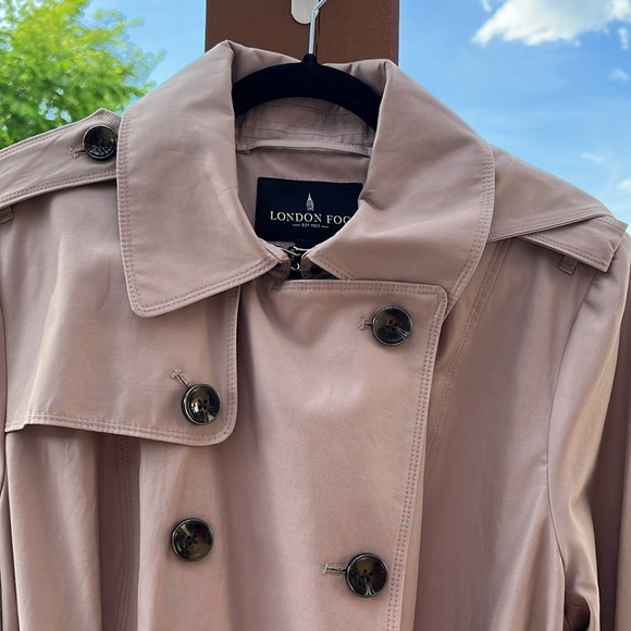 Women's London Fog Double Breasted Trench Coat - Picture 3 of 8